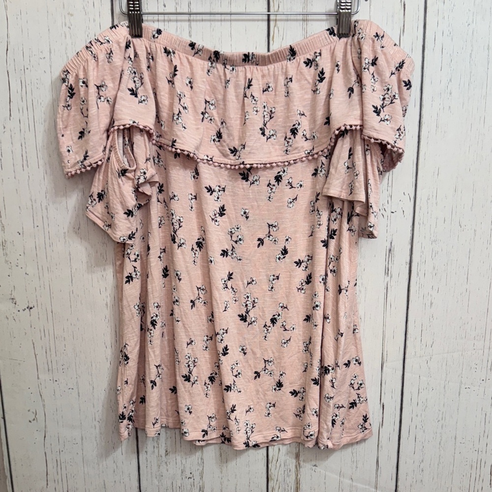 Lane Bryant Floral off the Shoulder Top